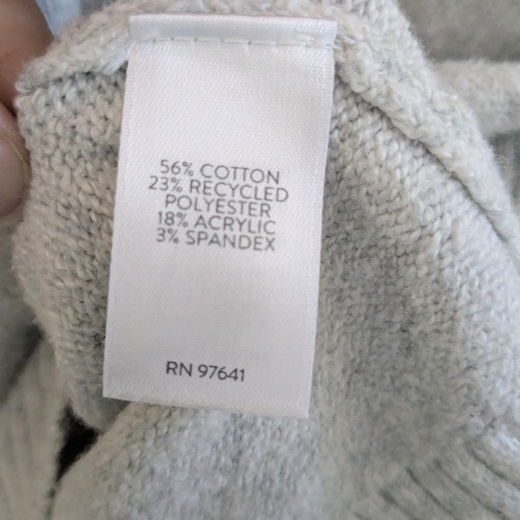 Pure Jill Women's Small Gray Heathered Knit Collared V Neck Long Sleeve Sweater - Picture 4 of 4